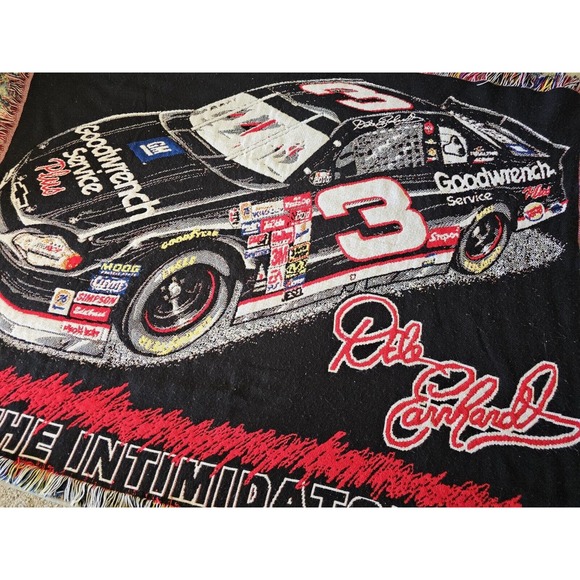Dale Earnhardt Intimidator Racing Blanket 100% Acrylic Northwest Company USA - Picture 3 of 8